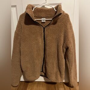 PINK Victoria's Secret Plush Sherpa Jacket in Camel